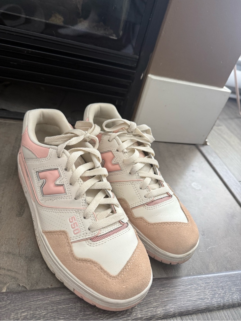 New Balance Women's Cream & Light Pink Sneakers